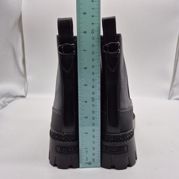 Coach Women's Bootie Jayla Leather Bootie Women's Size 7.5 B Black Chunky (738) - Picture 11 of 12